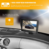 7 inch Vehicle Backup Camera and Monitor Kit,HD 1080P Rear View Camera Monitor,Back Up Camera for Car,Truck,Pickup Truck,SUV,Minivan and Sedans,IP 68 Waterproof and Nice Night Vision Reverse Camera