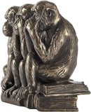 Design Toscano PD0093 Hear-No, See-No, Speak-No Evil Monkeys Animal Statue Three Truths of Man Figurine, 7 Inch, Polyresin, Bronze Finish