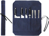 Knife Cases Organizer-Durable Waxed Canvas Construction-7 Pockets-16 oz (Khaki)