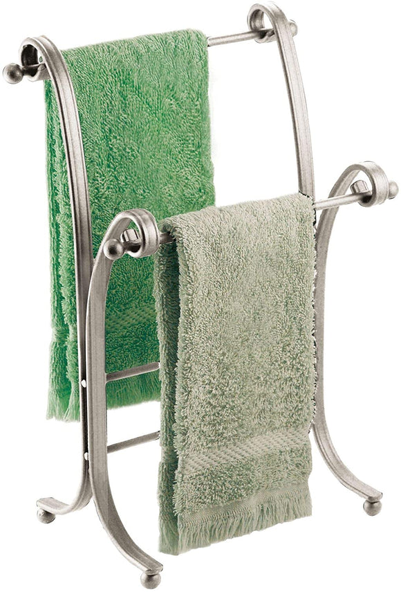 iDesign 62775 York Metal Free-Standing Hand Towel Drying Rack for Master, Guest, Kids' Bathroom, Laundry Room, Kitchen, 6