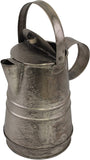 Stonebriar Decorative Antique Silver Metal Drinking Pitcher with Handle and Lid, Rustic Industrial Home Decor Accents