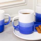 ModestHive Ombre Coffee Mugs Oia Blue - 14 oz Porcelain Coffee Cups - Tea Cup, Tea Mug, Ceramic Coffee Mug Set of 4 - Ombre Dinnerware Collection - Oia Mugs