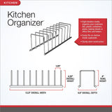 Spectrum Diversified Euro Kitchen Organizer for Reusable Containers, and Lids Holder Rack, Satin Nickel & Euro Kitchen Lid Organizer for Plates, Serving Trays, and Reusable Containers, Satin Nickel