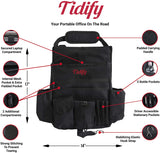 Tidify Car Front Seat Organizer with Dedicated Tablet and Laptop Storage Stabilizing Side Straps Soft Adjustable Shoulder Strap and Hardened Buckles Your Office Away from Office