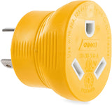 Camco PowerGrip Durable Electrical Adapter - Easy Grip for Simple and Safe Use, 30 AMP Male 15 AMP Female (55233), Yellow|Yellow