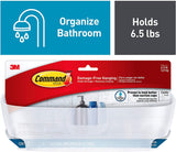 Command Shower Caddy, Clear Frosted, 1-Caddy, 4-Water Resistant Strips, Organize Damage-Free