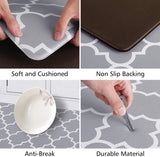 KMAT Kitchen Mat [2 PCS] Cushioned Anti-Fatigue Kitchen Rug, Waterproof Non-Slip Kitchen Mats and Rugs Heavy Duty PVC Ergonomic Comfort Foam Rug for Kitchen, Floor Home, Office, Sink, Laundry,Grey