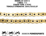 NICHE Gold 520 X-Ring Chain 112 Links With Connecting Master Link