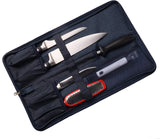 Chef Knife Bag Folder Case Bag | 6 Pockets for Knives & Kitchen Utensils | Honing Rod Pocket & Mesh Pocket | Durable Knife Case for Chefs & Culinary Students (Navy)