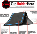 CupHolderHero for Honda Civic Accessories 2016-2021 Premium Custom Interior Non-Slip Anti Dust Cup Holder Inserts, Center Console Liner Mats, Door Pocket Liners 21-pc Set (Hatchback) (Blue Trim)