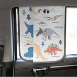 Magnetic Car Sun Shade Curtain for Side Window Baby Kids Children Sunshade Protector Protects from Sun Glare Heat Blocks UV Rays Glare Car Interior Sun Blocker Blind (Dinosaur)