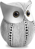 Owl Statue Decor (White) Small Crafted Buho Figurines for Home Decor Accents, Living Room Bedroom Office Decoration, Book Shelf TV Stand Decor - Animal Sculptures Collection BFF Gifts for Birds Lovers