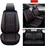 AOOG Leather Car Seat Covers, Leatherette Automotive Vehicle Cushion Cover for Cars SUV Pick-up Truck, Universal Non-Slip Vehicle Cushion Cover Waterproof Protectors Interior Accessories, Front Pair