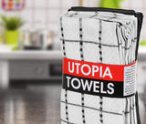 Utopia Towels Kitchen Towels, 15 x 25 Inches, 100% Ring Spun Cotton Super Soft and Absorbent Black Dish Towels, Tea Towels and Bar Towels, (Pack of 12)