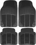 OxGord Pan-Tech All-Weather Rubber Floor-Mats - Waterproof Protector for Spills, Dog, Pets, Car, SUV, Minivan, Truck - 4-Piece Set, Gray