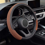 Steering Wheel Cover, Universal 15 inch, Microfiber Leather Viscose, Breathable, Anti-Slip,Warm in Winter and Cool in Summer, Black