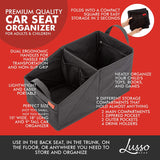 Lusso Gear Car Seat Organizer for Front or Backseat - Great for Adults & Kids, Features 9 Storage Compartments for Toys, Magazines, Tissues, Maps, Books, Documents, Games & More