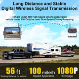 AMTIFO A8 FHD 1080P RV Wireless Backup Camera with 7'' Touch Key DVR Split Screen Monitor Rear Observation System for RVs,Trailers,5th Wheels,IR Night Vision,IP69 Waterproof Camera with Stable Signal