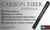 ICBEAMER 5" 127 mm Aluminum Matte Black w/Carbon Fiber Universal AM/FM Radio Antenna Replacement