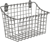 Spectrum Diversified Vintage Large Cabinet & Wall-Mounted Basket for Storage & Organization Rustic Farmhouse Decor, Sturdy Steel Wire Storage Bin, Industrial Gray