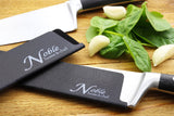 2-Piece Universal Knife Edge Guards (8.5” and 10.5") are More Durable, Non-BPA, Gentle on Your Blades, and Long-Lasting. Noble Home & Chef Knife Covers Are Non-Toxic and Abrasion Resistant!