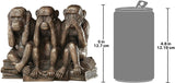 Design Toscano PD0093 Hear-No, See-No, Speak-No Evil Monkeys Animal Statue Three Truths of Man Figurine, 7 Inch, Polyresin, Bronze Finish