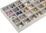 Outdoorfly Velvet Stackable 30 Grid Jewelry Tray Display Removable for Jewelry Earring Organizer Storage Showcase for Drawers(30 Grid)