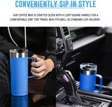 Life’s Easy - Stainless Steel Mug with Handle, Vacuum Insulated Mug for Hot and Cold Drink, Leak-Proof, Spill-Proof, Blue, 20 oz