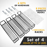 Spice Rack Organizer For Pantry -Kitchen Cabinet Door Organization And Storage - Set of 4 Tiered Hanging Shelf for Spice Jars and Seasonings - Door Mount, Wall Mounted, Under Sink Shelves