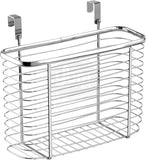 YBM HOME Ybmhome Over The Cabinet Door Kitchen Storage Organizer Holder Basket Pantry Caddy Wrap Rack for Sandwich Bags, Cleaning Supplies – Chrome 2234 (1, Medium)