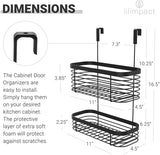 Lilimpact Metal Over the Cabinet Kitchen Storage Organizer Basket for Kitchen Pantry- Large, Black (Black)