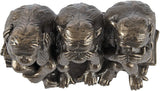 Design Toscano PD0093 Hear-No, See-No, Speak-No Evil Monkeys Animal Statue Three Truths of Man Figurine, 7 Inch, Polyresin, Bronze Finish