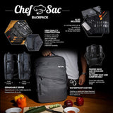 Chef Knife Case Backpack Set with Roll Bag | Knife Carry Case with 40+ Pockets for Knives and Culinary Tools | Great Knife Bag for Executive Chefs & Culinary Students | Large Pockets for Tablets