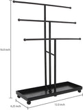 Modern Black Metal 3 Tier Tabletop Bracelet & Necklace Jewelry Organizer Display Tree Rack w/ Ring Tray