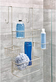 iDesign Metalo Over-the-Door Hanging Shower Organizer - 22.7" x 10.5" x 8.2", Satin