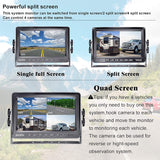 AMTIFO A8 FHD 1080P RV Wireless Backup Camera with 7'' Touch Key DVR Split Screen Monitor Rear Observation System for RVs,Trailers,5th Wheels,IR Night Vision,IP69 Waterproof Camera with Stable Signal