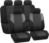 FH Group FB083GRAY115 Full Set Seat Cover (Neoprene Waterproof Airbag Compatible and Split Bench Gray)