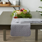 DII Quilted Farmhouse Collection Tabletop, Placemat Set, Gray 6 Piece