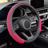 Steering Wheel Cover, Universal 15 inch, Microfiber Leather Viscose, Breathable, Anti-Slip,Warm in Winter and Cool in Summer, Black