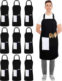 Utopia Kitchen 10 Pack Adjustable Bib Apron with 2 Pockets (Red)