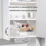 vacane Under Shelf Pull Out Drawer with Removable Divider, Under Cabinet Organizer Hanging Storage Baskets Easy to Install,Durable BPA-Free Plastic Storage Organizer for Closet Kitchen Pantry,Clear