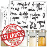 Talented Kitchen 157 Script Pantry Labels – 157 Kitchen Pantry Names – Food Label Sticker, Water Resistant Pantry Labels for Containers, Jar Labels Pantry Organization and Storage (157– Script Pantry)