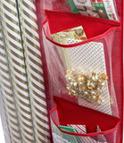 Honey-Can-Do SFT-08359 Red Over The Door Gift Wrap Organizer