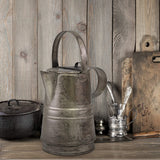 Stonebriar Decorative Antique Silver Metal Drinking Pitcher with Handle and Lid, Rustic Industrial Home Decor Accents