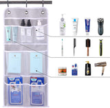 MISSLO Hanging Mesh Pockets Hold 340oz/1000ml Shampoo Shower Organizer with Over the Door Hooks