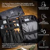 Chef Knife Case Backpack Set with Roll Bag | Knife Carry Case with 40+ Pockets for Knives and Culinary Tools | Great Knife Bag for Executive Chefs & Culinary Students | Large Pockets for Tablets