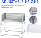 Simple Trending Stackable 2-Tier Under Sink Cabinet Organizer with Sliding Storage Drawer, Silver