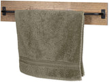 Ilyapa Rustic Towel Bar for Bathroom - Wall Mounted Towel Rack with Barnwood & Black Metal Bar, Farmhouse Decor