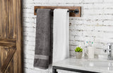 Rustic Wood & Metal Wall Mounted Towel Bar/Hanging Rod Unit for Modular Storage Racks