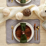 DII Quilted Farmhouse Collection Tabletop, Placemat Set, Gray 6 Piece